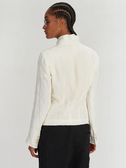 Forme d'Expression Linen Cadet Linen Jacket Ecru White